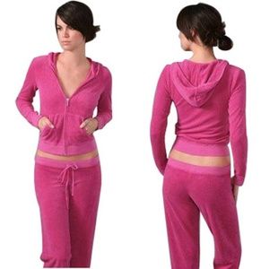 Juicy Couture Hot Pink Velour Tracksuit S